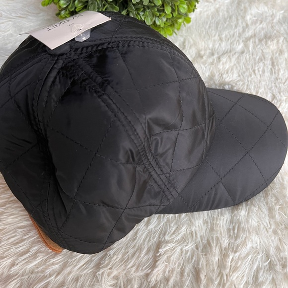 Market and Layne black quilted baseball hat adjustable band nwt OSFM - Picture 3 of 8